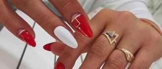 100 photos of new red and white manicures