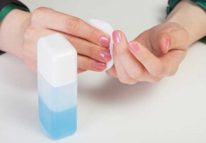 Handle chemical liquids carefully when deciding what to replace nail polish remover with.