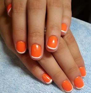 Current shape and length for orange manicure