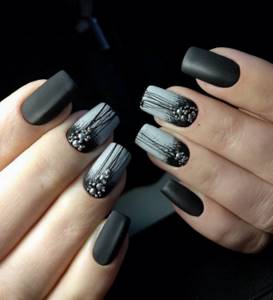 Current design options for black matte nails