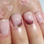Watercolor manicure with a flower pattern: step-by-step master class