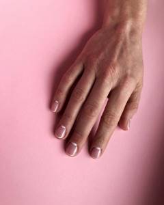 White moon manicure in photo 2021