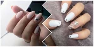 White manicure with accent