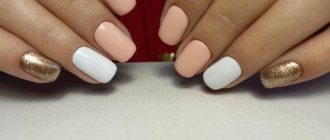 Beige manicure with glitter - simple and sophisticated design ideas