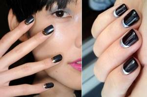 black metallic nail art