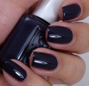 Black nail polish with mirror shine