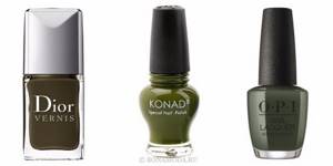 Nail polish colors 2022: fashionable new items - rich swamp khaki shade
