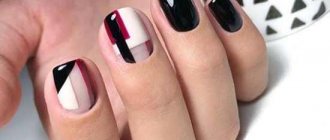 Colored French manicure short length nails