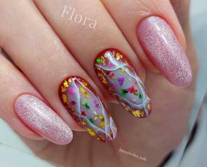 floral manicure for spring