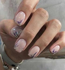 Nude nail design in Provence style