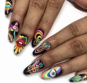 Nail design in different hands style
