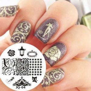 Monogram nail design using stamping