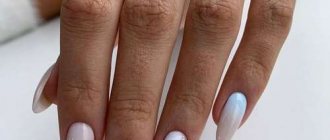 Long nails blue manicure