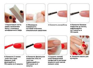 stages of applying gel polish
