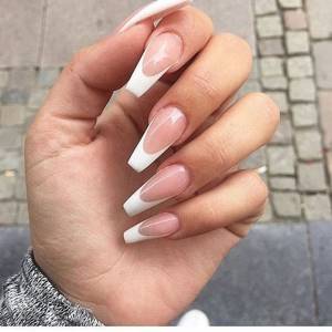 ballerina nail shape and french manicure