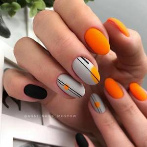photo of manicure for short nails, fashionable in autumn