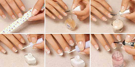 French manicure in stages