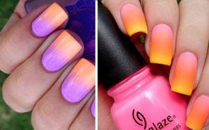 How to make a gradient on nails with gel polish with a sponge. Making a beautiful gradient with gel polish using a sponge 