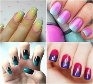 How to make a gradient on nails with gel polish. Types of gradient manicure 