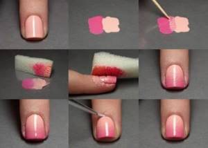 How to do an ombre gel manicure with a sponge polish