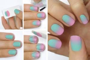 How to make a gradient on nails. Horizontal Gradient Nail Art 