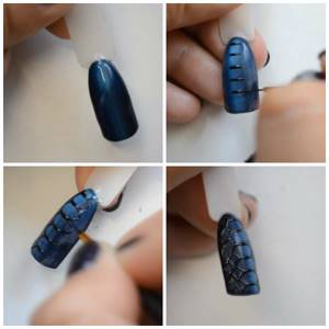 how to draw a reptile on your nails