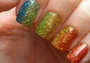 how to apply glitter on gel polish correctly