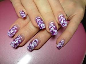Chinese flowers on nails