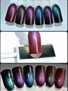 The collection of gel polishes from lianail will help you create an attractive cat-eye manicure.