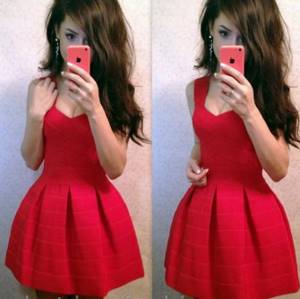 Short red dress