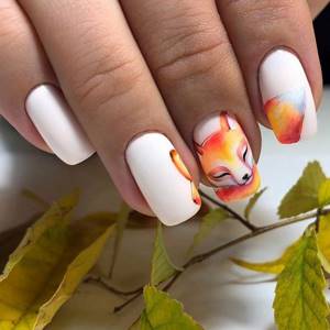 beautiful manicure for short nails autumn