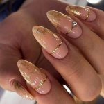 Beautiful manicure with gold
