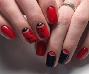 Red and black manicure (44)