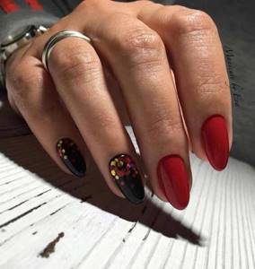 Red and black manicure photo design