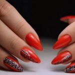 red orange manicure