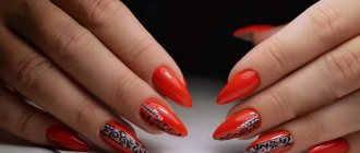 red orange manicure