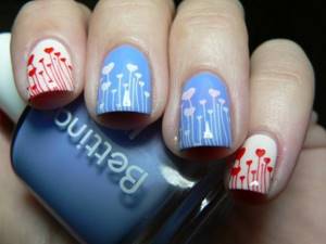 Red and blue manicure ornament