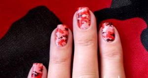 Red military manicure for February 23: the best design ideas (photos)