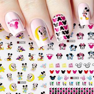 Sheet of stickers for manicure in the style of Mickey Mouse