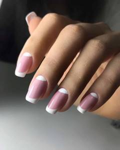Lunar French on extended nails
