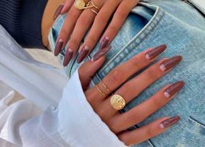 moon manicure for long nails