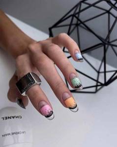 Lunar multi-colored manicure