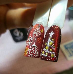 Manicure Christmas toys and balls: step-by-step photos