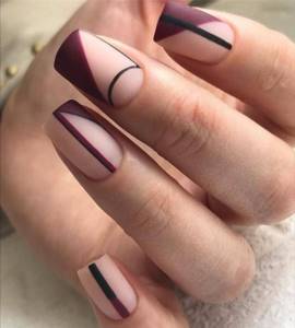 Geometry manicure for square nails