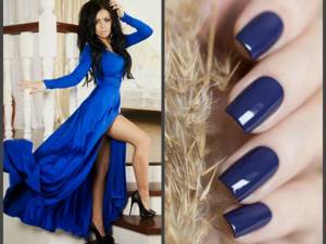 manicure for a blue dress