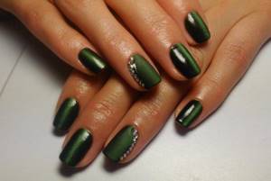 Cat eye manicure for square nails 2021