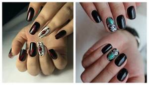 Cat eye manicure with design