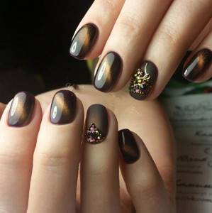 manicure for short nails autumn, plain