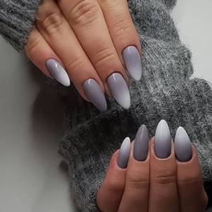 Ombre manicure in shades of gray