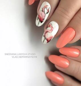 Manicure with flamingos - 20 beautiful summer designs